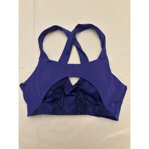 Savage X Fenty Sports Bra Size Small Purple Snake Skin Cut Out Cross Back